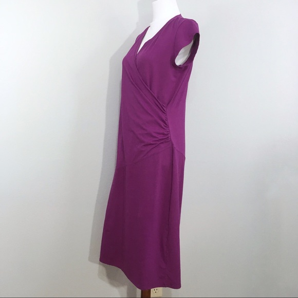 Athleta Nectar Faux Wrap Dress Purple Small Tall - Picture 7 of 15